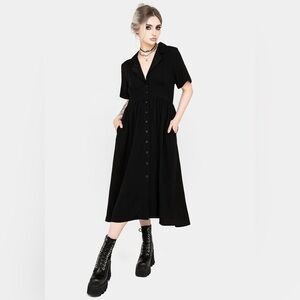 Disturbia Jasmine Embroidered Midi Shirt Dress US 10 / UK 14